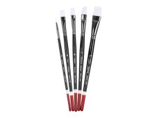 Angelus - set penselen - 5 stuks - Filbert, rond, vlak, angle - maat: 2, 6, 10, 1/2