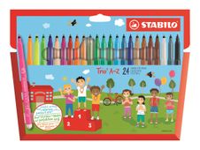 STABILO Trio A-Z - pen met vezelpunt - verschillende kleuren (pak van 24)