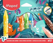 Maped Jungle Fever - Krijtje - was - verschillende kleuren - jumbo (pak van 12)