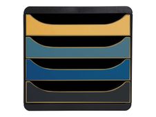 Exacompta NeoDeco - ladekast - voor A4, A4 Plus - zwart, blauw, goud