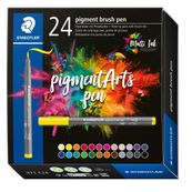 STAEDTLER 371 - brush pen set - yellow 1, pastel yellow 105, red 2, magenta 20, light rosé 21, bordeaux 23, blue 3, light blue 30, turquoise 35, indigo blue 36, orange 4, light peach 431, green 5, willow green 51, violet 6, red violet 61, light lavender 