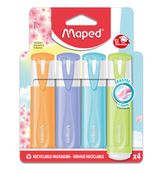 Maped FLUO Peps - Markeerstift - verschillende pastelkleuren - 1-5 mm (pak van 4)