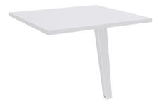 Burocean Steely - Bureau met zijplaatcomponent - rechthoekig - parelwit - wit basis