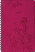 Agenda à spirale Primrose - 1 semaine sur 2 pages - 17 x 24,5 cm - fuchsia - Oberthur