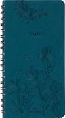 Agenda de poche spiralé Primrose - 1 semaine sur 2 pages - 9,5 x 17 cm - vert canard - Oberthur
