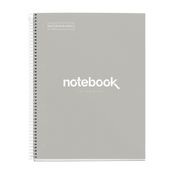 Miquelrius Emotions - Notitieboek - met spiraal gebonden - A4 - 80 vellen / 160 pagina's - van lijnen voorzien - 4 gaten - grijze hoes - karton bedekt met papier