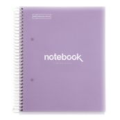 Notebook Miquelrius à couverture souple format A5 avec lignes horizontales, 120 feuilles de 5 couleurs, collection Emotions , couleur lavande.