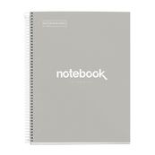 Miquelrius Emotions - Notitieboek - met spiraal gebonden - A4 (210 x 297 mm) - 120 vellen / 240 pagina's - van lijnen voorzien - 4 gaten - grijs - karton bedekt met papier en plastic