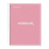 Miquelrius Emotions - Notitieboek - met spiraal gebonden - A4 - 120 vellen / 240 pagina's - van lijnen voorzien - 4 gaten - roze - polypropyleen (PP)