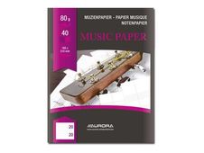 Aurora Raphael - Muziekboek - 165 x 210 mm - 20 vellen / 40 pagina's - extra wit - van lijnen voorzien