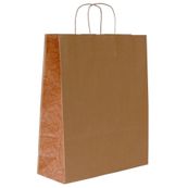 Sac kraft poignées torsadées Jungle terracotta -  36 x 12 x 41 cm
