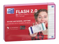 Oxford FLASH 2.0 - Indexkaart - A6 (105 x 148 mm) - landschap - 80 vellen - wit - van lijnen voorzien