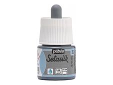 Pebeo Setasilk - Verf - op waterbasis - zilvergrijs - glanzend - 45 ml