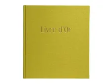 Exacompta POP'N CO - Livre d'or - 210 x 190 mm - 70 feuilles / 140 pages - papier blanc - couvercle citron vert - carton recouvert de papier, tissu