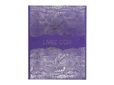 Exacompta Japan - Livre d'or - 270 x 220 mm - 50 feuilles / 100 pages - papier blanc - impressions japonaises - couverture violette - carton recouvert de papier