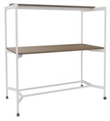 Burocean Elki - Tafel - mobiel - rechthoekig - walnoot - wit basis