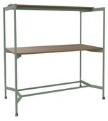 Burocean Elki - Tafel - mobiel - rechthoekig - walnoot - saliegroen basis