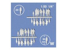 Schulcz - Modeldetail - 20 stuks - silhouette figures - 36 mm - wit
