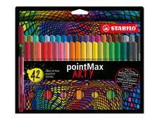 STABILO pointMax ARTY - Pen met vezelpunt - verschillende kleuren - inkt op waterbasis - 0.8 mm - gemiddeld (pak van 42)