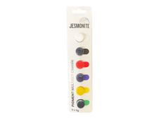 Unicraft Jesmonite - Ambachtelijke kleurstof - 6 stuks - klassiek - 2 g - wit, zwart, felrood, blauw, felgeel, groen