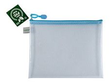 FolderSys - Documentportefeuille met rits - voor documenten, pens, tools - voor A5 (148 x 210 mm) - transparent pastel blue