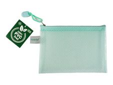 FolderSys - Documentportefeuille met rits - voor A6 (105 x 148 mm) - transparent pastel green