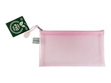 FolderSys - Documentportefeuille met rits - voor DIN lang - transparent pastel red