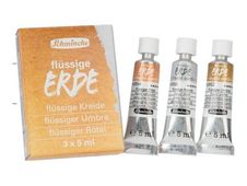 Schmincke Liquid earth - Verfset - 3 stuks - waterverf - 3 kleuren - verschillende kleuren - 5 ml