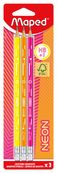 Maped Neon - Potlood - grafiet - HB - met wisser (pak van 3)