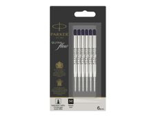 Parker QUINKflow - Navulling - zwart - pigmentinkt - gemiddeld (pak van 6)
