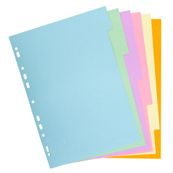 Intercalaire 6 positions format - A4 - carte recyclée - pastel