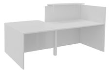Banque d'accueil OLA - Ensemble composé d'un module haut + un module PMR et d'une tablette - L222,5 cm - blanc perle