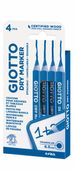 GIOTTO Dry Marker - Marker - voor whiteboard, lei - blauw (pak van 4)
