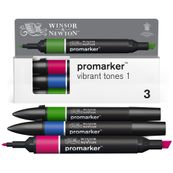 WINSOR & NEWTON - ProMarker tons vif 1 - marqueur double pointe - magenta bleu roi vert forêt - encre à base de colorant d'alcool - large / petit