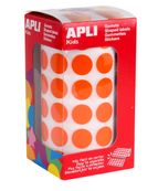 APLI kids - Decoratiesticker - rond - 15 mm diameter - 59 vellen - oranje - permanent - papier (pak van 2832)