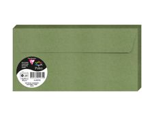 Clairefontaine Pollen - Enveloppe - DL (110 x 220 mm) - portefeuille - open zijkant - zelfklevend (peel & seal) - afdrukbaar - saliegroen - pak van 20
