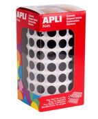 APLI kids - Ronde permanente educatieve stickers - 10,5 mm, 6 vellen - zwart