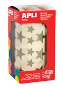 APLI kids - Rouleau adhésif - 2360 pièces - étoile - 12.5 / 19.5 mm - 59 feuilles - or métallisé - permanent