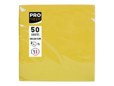Pronappe - Servet - Grootte 20 x 20 cm - wegwerpbord - geel (pak van 50)