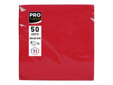 Pronappe - Servet - Grootte 20 x 20 cm - wegwerpbord - rood (pak van 50)