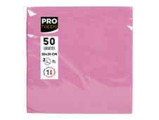 Pronappe - Servet - Grootte 20 x 20 cm - wegwerpbord - poederroze (pak van 50)