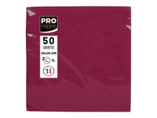 Pronappe - Servet - Grootte 20 x 20 cm - wegwerpbord - bordeauxrood (pak van 50)