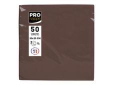 Pronappe - Servet - Grootte 20 x 20 cm - wegwerpbord - chocolade (pak van 50)