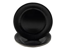 Pronappe - Bord - Grootte 23 cm diameter - rond - wegwerpbord - zwart (pak van 20)