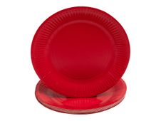 Pronappe - Bord - Grootte 23 cm diameter - rond - wegwerpbord - rood (pak van 20)