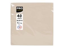 Pronappe - Servet - Grootte 38 x 38 cm - wegwerpbord - ivoor (pak van 40)