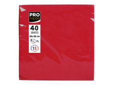 Pronappe - Servet - Grootte 38 x 38 cm - wegwerpbord - rood (pak van 40)