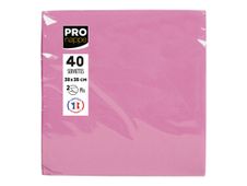 Pronappe - Servet - Grootte 38 x 38 cm - wegwerpbord - poederroze (pak van 40)