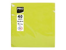 Pronappe - Servet - Grootte 38 x 38 cm - wegwerpbord - kiwigroen (pak van 40)
