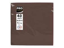 Pronappe - Servet - Grootte 38 x 38 cm - wegwerpbord - chocolade (pak van 40)